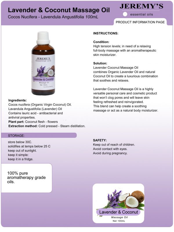 Lavender and Coconut Massage Oil - Image 3